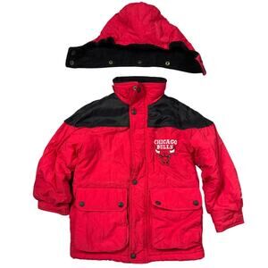 Vintage Chicago Bulls Kids Jacket 90s NBA Genuine Stuff 5 6 Medium Jordan Era